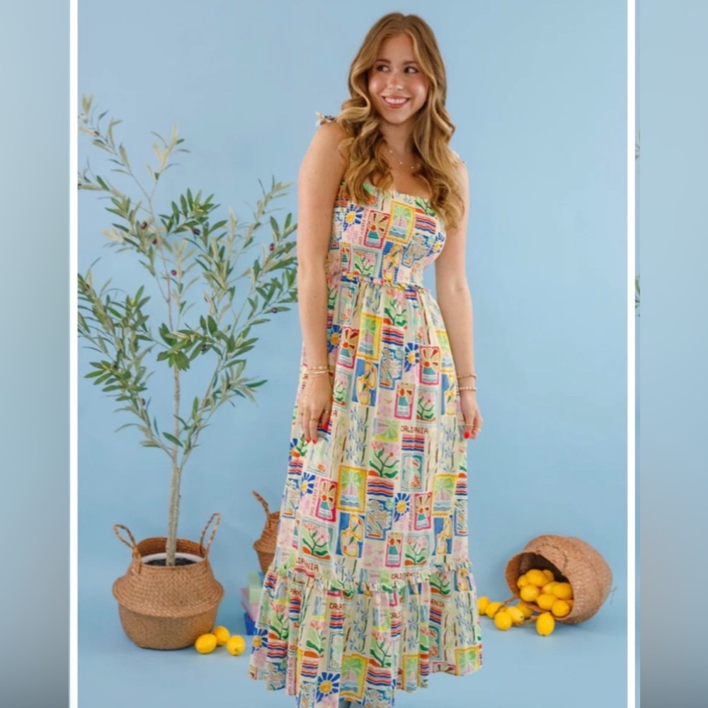 NWT LINDA FLORA MIDI DRESS